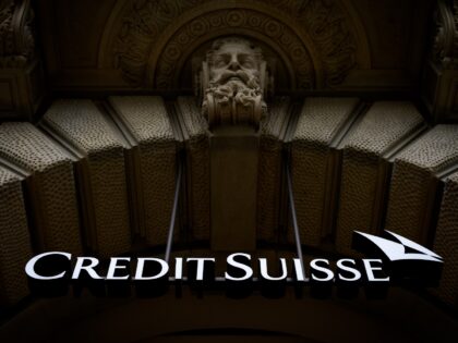 A picture taken on March 3, 2021 in Zurich shows a sign of Swiss banking Credit Suisse on their headquarters. (Photo by Fabrice COFFRINI / AFP) (Photo by FABRICE COFFRINI/AFP via Getty Images)