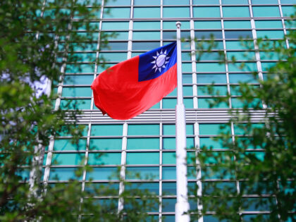 A Taiwan flag is seen outside Taipei 101, as Nicaragua cuts its diplomatic relations with