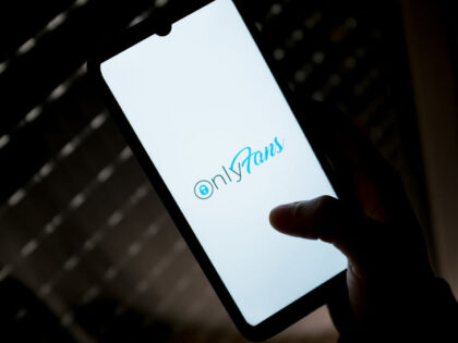In this photo illustration an OnlyFans logo seen displayed on a smartphone screen in Athens, Greece on March 18, 2022. (Photo by Nikolas Kokovlis/NurPhoto via Getty Images)