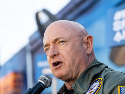 Sen. Mark Kelly (D-AZ) speaks with at his re-election celebration at Barrio Cafe on November 12, 2022 in Phoenix, Arizona. Kelly defeated his republican opponent, Blake Masters, who has refused to concede the Arizona senate race until all votes are counted. (Photo by Jon Cherry/Getty Images)