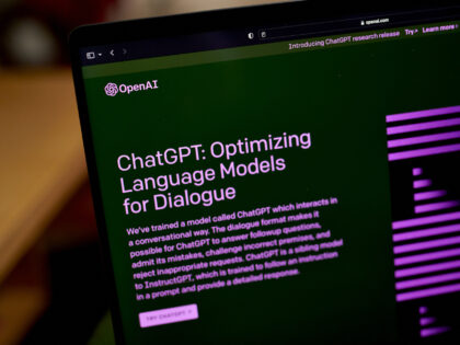 The OpenAI website ChatGPT about page on laptop computer arranged in the Brooklyn borough of New York, US, on Thursday, Jan. 12, 2023. Microsoft Corp. is in discussions to invest as much as $10 billion in OpenAI, the creator of viral artificial intelligence bot ChatGPT, according to people familiar with its …
