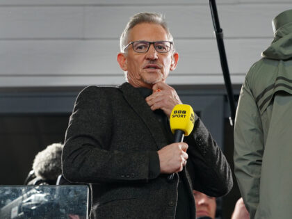 BBC Sport presenter Gary Lineker (left) with Wrexham co-owner Ryan Reynolds before the Emirates FA Cup fourth round match at The Racecourse Ground, Wrexham. Picture date: Sunday January 29, 2023. (Photo by Peter Byrne/PA Images via Getty Images)
