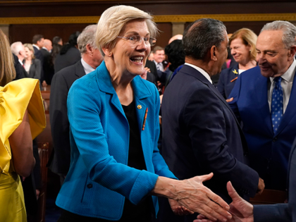 Senator Elizabeth Warren, a Democrat from Massachusetts, arrives ahead of a State of the Union address at the US Capitol in Washington, DC, US, on Tuesday, Feb. 7, 2023. President Biden is speaking against the backdrop of renewed tensions with China and a brewing showdown with House Republicans over raising …