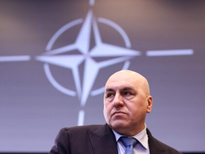 Italy's Defence Minister Guido Crosetto arrives for a meeting of the NATO alliance's defence ministers at the NATO Headquarter in Brussels on February 14, 2023. (Photo by Kenzo TRIBOUILLARD / AFP) (Photo by KENZO TRIBOUILLARD/AFP via Getty Images)