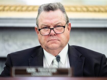 UNITED STATES - FEBRUARY 16: Chairman Jon Tester, D-Mont., listens to testimony by Joshua D. Jacobs, nominee to be Under Secretary for Benefits of the Department of Veterans Affairs, during the Senate Veterans' Affairs Committee confirmation hearing in Russell Building, February 16, 2023. (Tom Williams/CQ-Roll Call, Inc via Getty Images)