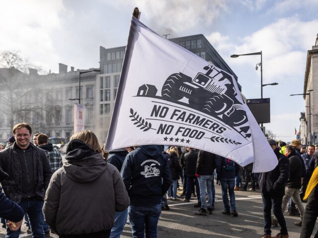 Flemish farmers take their tractors to the city center of Brussels, to protest against pro