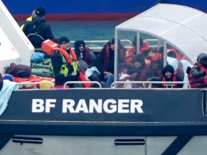A group of people thought to be migrants are brought in to Dover, Kent, onboard a Border Force vessel following a small boat incident in the Channel. Picture date: Monday March 6, 2023. (Photo by Gareth Fuller/PA Images via Getty Images)