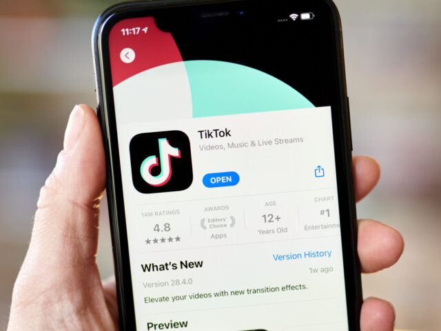 The TikTok application for download in the Apple App store on a smartphone arranged in the Brooklyn borough of New York, US, on Thursday, March 9, 2023. The US is moving closer to restricting access to the popular video-sharing app TikTok, with Senate Intelligence Committee Chairman Mark Warner set to …