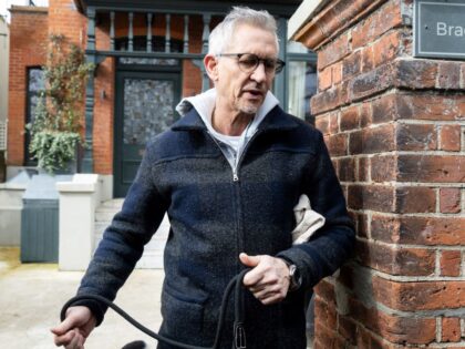 Gary Lineker, former England footballer turned sports TV presenter for the BBC, leaves his house, in London, on March 13, 2023. - Gary Lineker will return as presenter of the flagship BBC football show Match of the Day, the broadcaster said on March 13, 2023, ending a crisis sparked by …