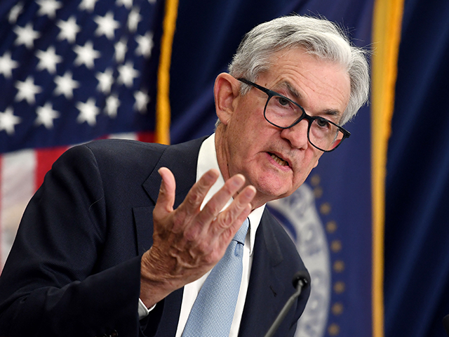 Federal Reserve Board Chair Jerome Powell speaks during a news conference at the Federal R