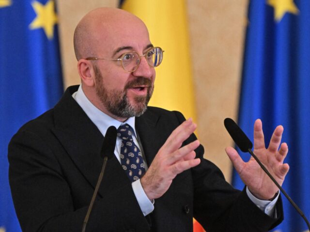 ROMANIA-EU-POLITICS-DIPLOMACY-PRESSER President of the European Council Charles Michel spe