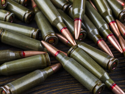 Kalashnikov assault rifle cartridges close-up