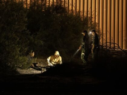 YUMA, ARIZONA - JUNE 22: Two drug smugglers are arrested by U.S. Border Patrol agents after crossing the border from Mexico in the early morning hours on June 22, 2022 in Yuma, Arizona. (Photo by Qian Weizhong/VCG via Getty Images)