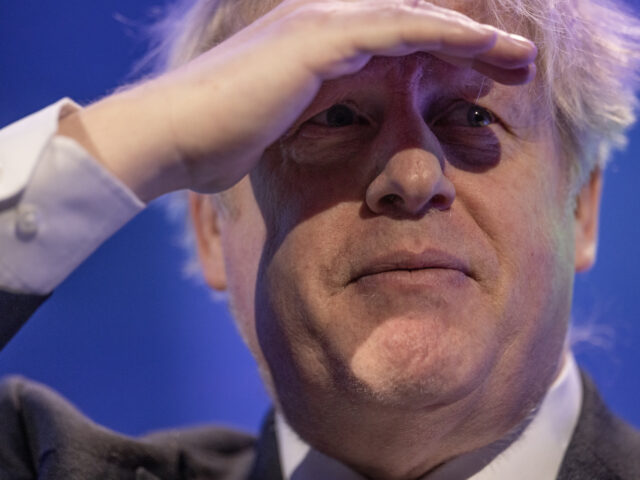 LONDON, ENGLAND - MARCH 02: Former UK prime minister Boris Johnson addresses the Global So