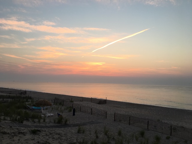 A cloudly sunrise over Point Pleasant Beach, New Jersey, 2018.
