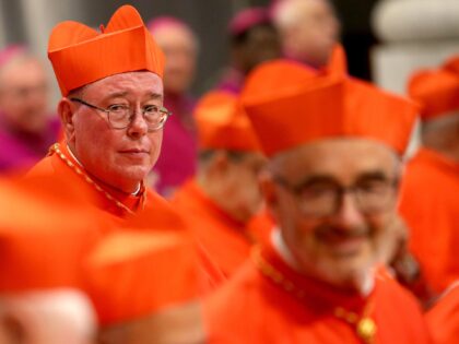 VATICAN CITY, VATICAN - OCTOBER 05: Newly appointed cardinal Archbishop of Luxembourg Jean-Claude Hollerich (L) attends the Consistory for the creation of new Cardinals held by Pope Francis at the St. Peter's Basilica on October 05, 2019 in Vatican City, Vatican. (Photo by Franco Origlia/Getty Images)