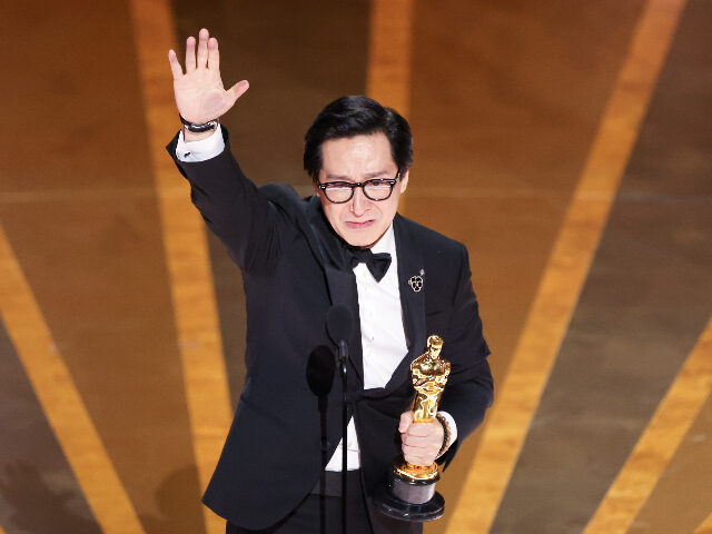 HOLLYWOOD, CA - MARCH 12: Ke Huy Quan accepts the award for Actor in a Supporting Role at