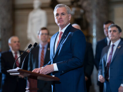 FILE - Speaker of the House Kevin McCarthy, R-Calif., holds a ceremony to nullify the D.C. crime bill, at the Capitol in Washington, March 10, 2023. Republicans and Democrats have been dancing around each other about the need to raise the government's legal borrowing authority. President Joe Biden tried to …