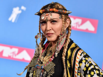 (FILES) In this file photo taken on August 21, 2018 Madonna poses in the press room at the 2018 MTV Video Music Awards at Radio City Music Hall in New York City. - Pop icon Madonna said she felt "raped" by an in-depth profile of her in The New York …