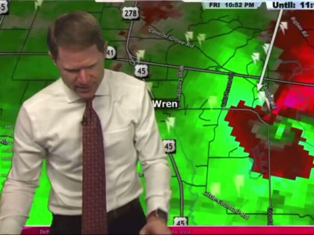 A Mississippi meteorologist prayed to Jesus during a live television broadcast Friday as he watched a major tornado head straight for the town of Amory.