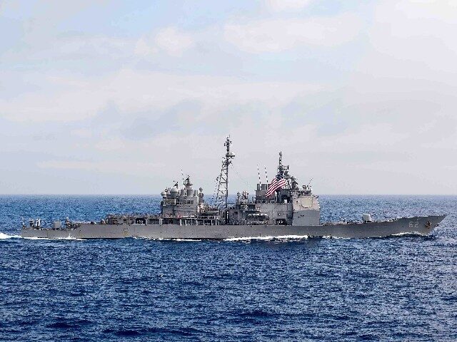 The guided-missile cruiser USS Chancellorsville (CG 62) transits the Philippine Sea, June