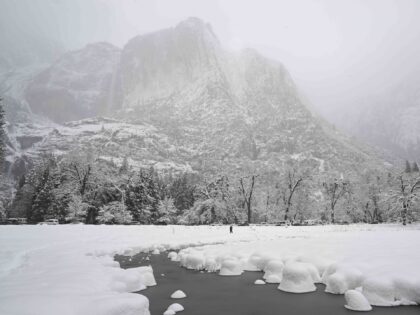 YOSEMITE, CA - FEBRUARY 23: Snow blankets Yosemite National Park in California, United States on February 23, 2023 as winter storm alerted in California. (Photo by Tayfun Coskun/Anadolu Agency via Getty Images)