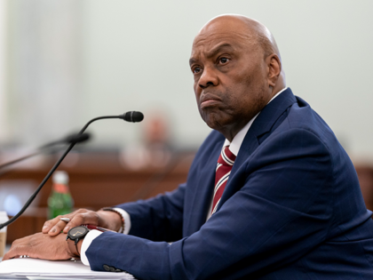Phillip Washington, the nominee to become administrator of the Federal Aviation Administration, testifies before the Senate Commerce, Science and Transportation Committee at the Capitol in Washington, March 1, 2023. A vote on President Joe Biden's choice to run the Federal Aviation Administration, Denver International Airport CEO Washington, was delayed indefinitely …