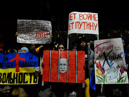 TBILISI, GEORGIA- FEBRUARY 24: Thousands of people gather during the anniversary of Russia