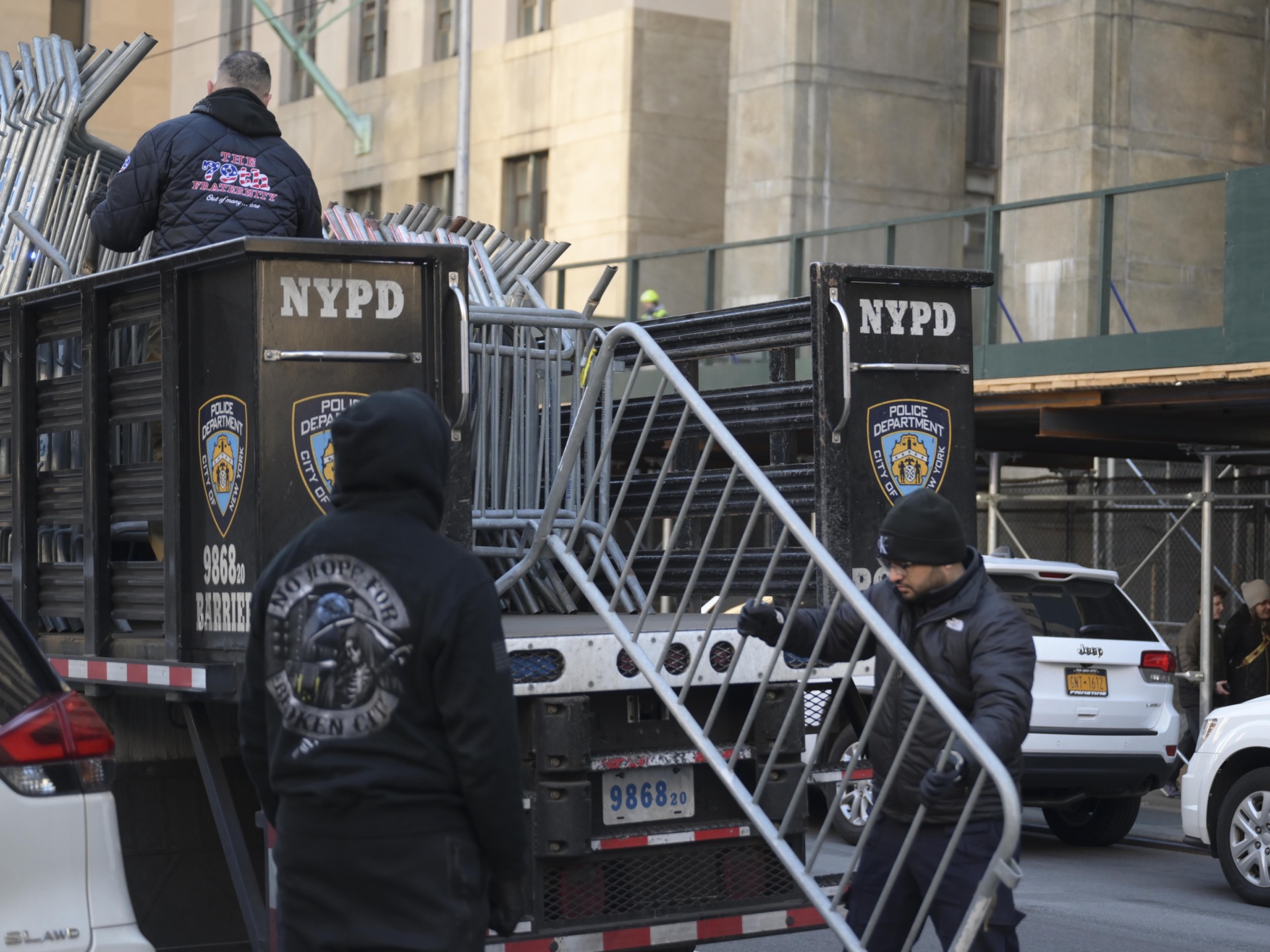 Watch: Barriers Go up Outside NYC Courthouse as Trump Indictment Looms - Vimarsana News
