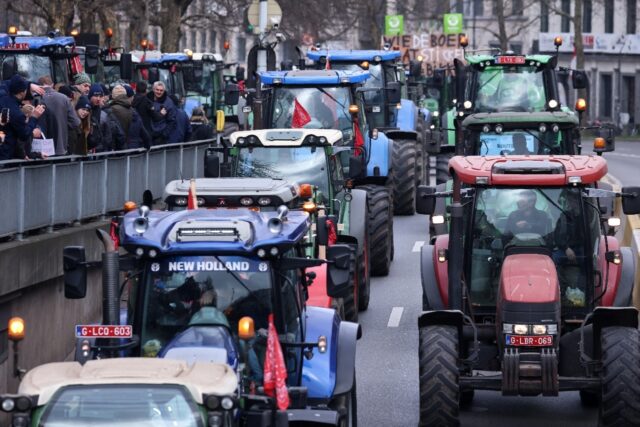 Belgian farmers blocked roads in Brussels over plans to reduce nitrogen emissions