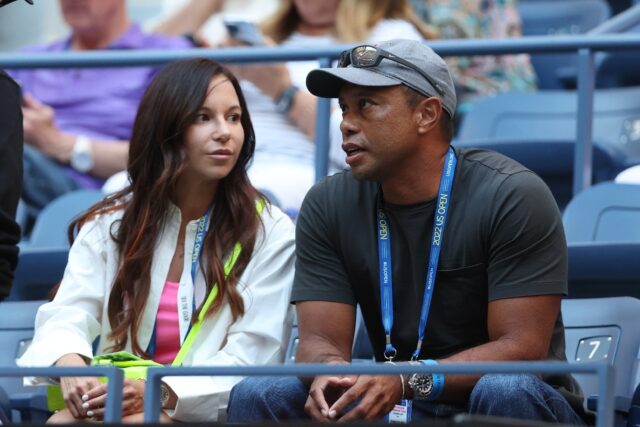 Erica Herman and Tiger Woods attend the US Open tennis tournament in New York in 2022