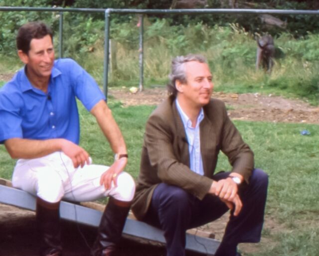 In this family handout picture dated 1987, Germany's Prince Eduard von Anhalt (R) sits nex