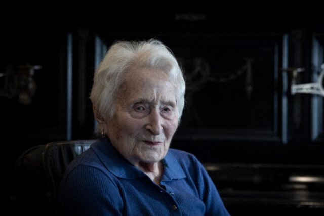 French World War II Resistance member Odette Niles photographed in Drancy near Paris on Ja