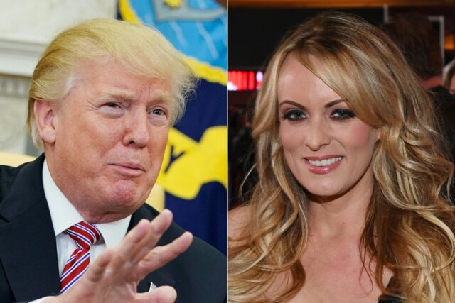 Former US president Donald Trump and porn star Stormy Daniels