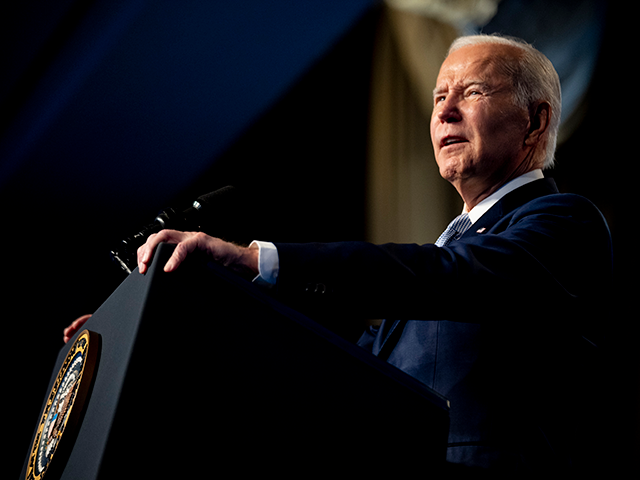 President Joe Biden speaks at the North America's Building Trades Union National Legislative Conference at the Washington Hilton in Washington, Tuesday, April 25, 2023. (AP Photo/Andrew Harnik)