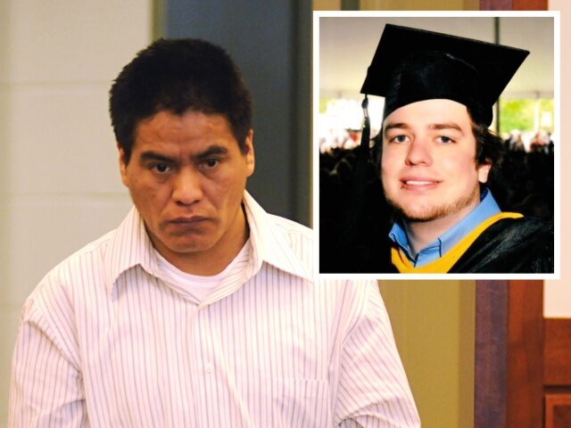 Nicholas Dutan Guaman, 37, of Ecuador, walks into Worcester, Mass. Superior Court, Monday,