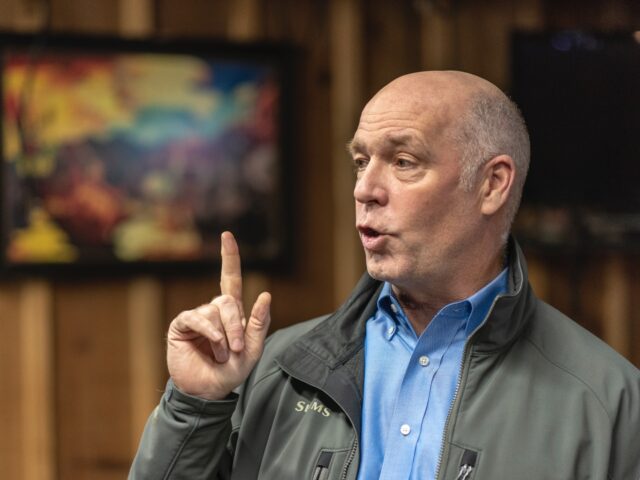 PRAY, MT- OCTOBER 10: Montana Republican Congressman Greg Gianforte meets with members of the business and environmental community at Chico Hot Springs below Emigrant Peak on October 10, 2018 in Pray, Montana. He gave the group a briefing on his bill the "Yellowstone Gateway Protection Act" which permanently withdraws mineral …