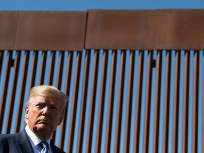 US President Donald Trump visits the US-Mexico border fence in Otay Mesa, California on September 18, 2019. (Photo by Nicholas KAMM / AFP) (Photo credit should read NICHOLAS KAMM/AFP via Getty Images)