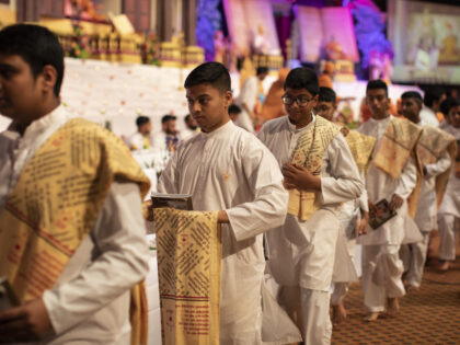 LONDON, ENGLAND - OCTOBER 27: Diwali is celebrated at the BAPS Shri Swaminarayan Mandir on