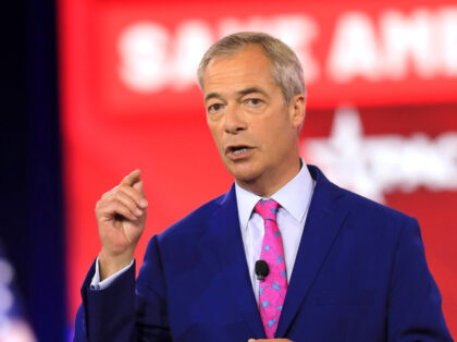 Nigel Farage, former Brexit Party leader, speaks during the Conservative Political Action