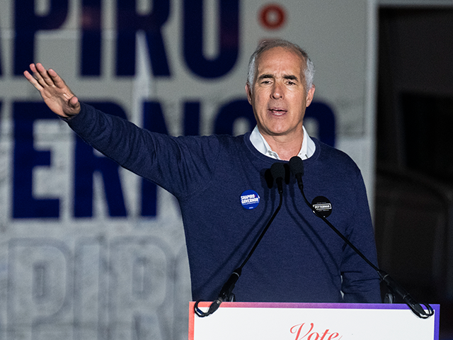 Sen. Bob Casey, D-Pa., speaks during a campaign rally with Democratic candidate for Pennsy
