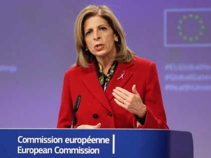 BRUSSELS, BELGIUM - NOVEMBER 30: European Health Commissioner Stella Kyriakides speaks during a press conference on the EU Global Health Strategy following EU commission weekly college meeting, in Brussels, Belgium, on November 30, 2022. (Photo by Dursun Aydemir/Anadolu Agency via Getty Images)