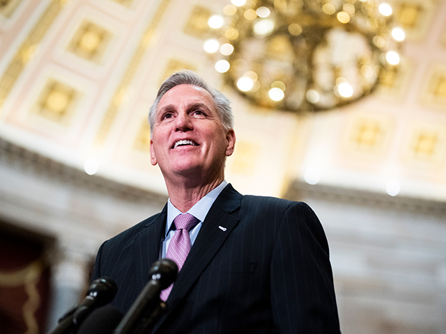 Speaker of the House Kevin McCarthy, R-Calif., conducts a news conference in the U.S. Capi