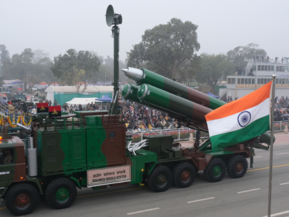 The Brahmos missiles during the Republic Day parade in New Delhi, India, on Thursday, Jan.