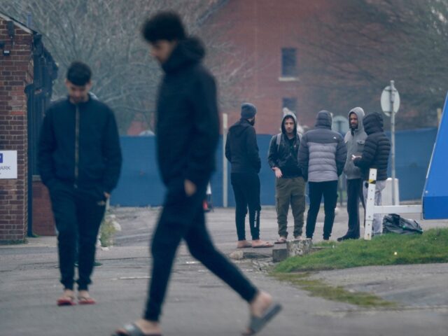 Migrants housed at Napier Barracks in Folkestone, Kent. Picture date: Monday March 6, 2023