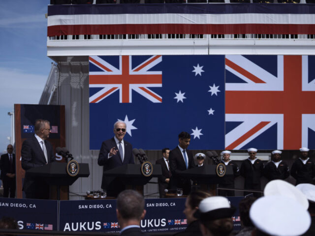 Anthony Albanese, Australia's prime minister, from left, US President Joe Biden, and