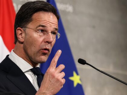 Mark Rutte, Netherlands prime minister, during a news conference in Rotterdam, Netherlands