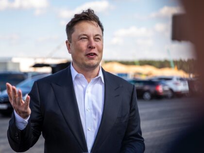 FUERSTENWALDE, GERMANY - SEPTEMBER 03: Tesla head Elon Musk arrives to have a look at the construction site of the new Tesla Gigafactory near Berlin on September 03, 2020 near Gruenheide, Germany. Musk is currently in Germany where he met with vaccine maker CureVac on Tuesday, with which Tesla has …