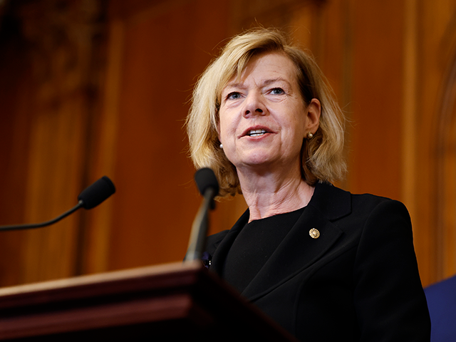 Sen. Tammy Baldwin (D-WI) speaks at a bill enrollment ceremony for the Respect For Marriag