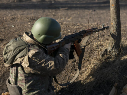 DONETSK OBLAST, UKRAINE - JANUARY 26: A Ukrainian military man practices live-fire exercise on a training ground on January 26, 2023 in Donetsk Oblast, Ukraine. Russian occupation forces, continuing to focus their efforts on establishing control over the entire Donetsk Oblast, have increased their military personnel and intensified shelling along …